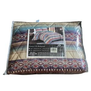 Unidos Southwestern Design 3 Pc Quilted Bedspread MultiColor King Size Rodeo New